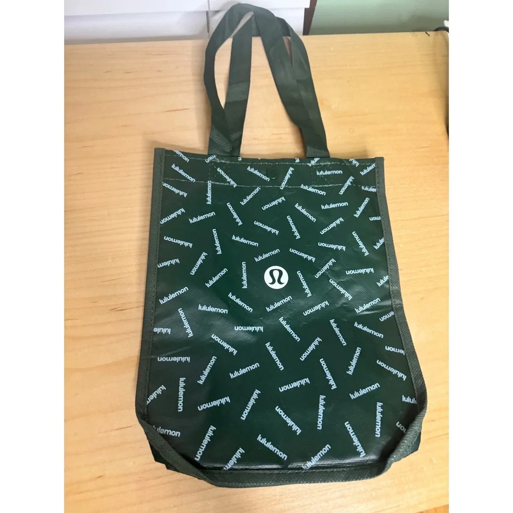 Lululemon Reusable Tote Bag Bundle Set of 3‎ Red Black Green Logo Shopping Bags
